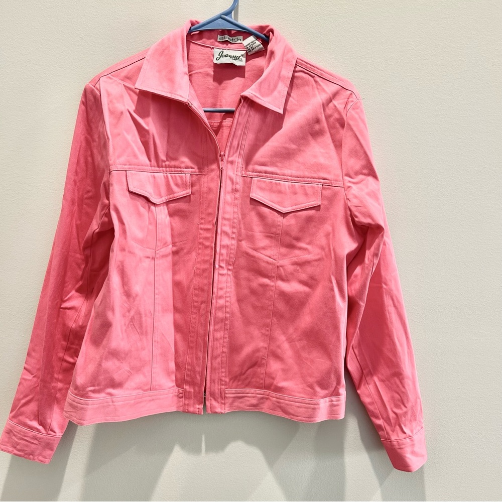 Women's Pink Zipper Jacket Size Small with stretch